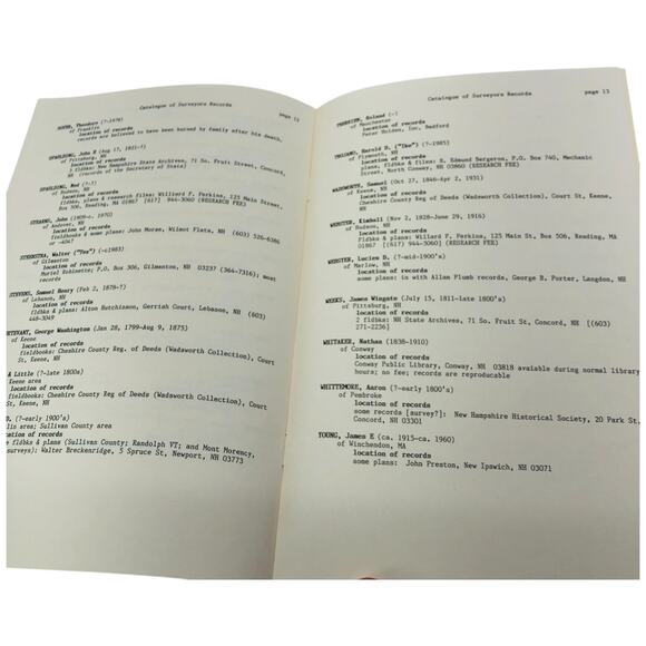 Deceased & Retired Suveryor's Records in New Hampshire Oct 1988 Book [Lot of 2] - Picture 7 of 10
